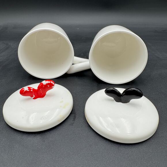 Vintage Zakka Creative Ceramic Couple Coffee Covered Milk Mug Set - Picture 6 of 8